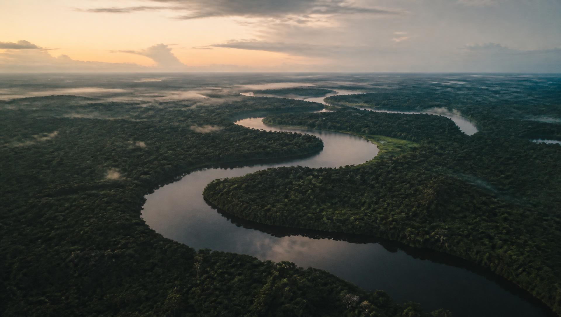 Amazon river aerial view
